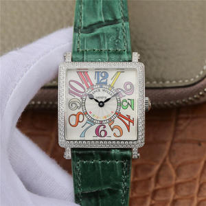 Z6 Franck Muller Master Square Serie Damenuhr Grüne Gürteluhr Schweizer Original Ronda Quarzwerk