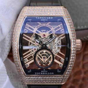 Franck Muller brandneue Vanguard Skelett Skelettbrücke Entworfen sorgfältig entworfen, um die Struktur der Uhr, Herrenhandgelenke zu markieren.