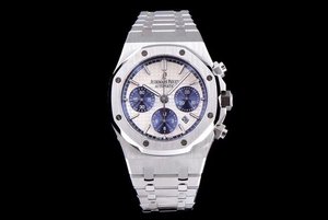 JH Verbesserte AP Royal Oak Serie AISA7750 Automatische Chronograph Werkuhr Edelstahl Armband Herrenuhr