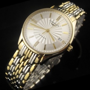 Schweizer Uhr Longines Magnificent Series 18K gold Stahlgürtel automatische mechanische weiße Gesicht Diamant Skala Herrenuhr Schweizer Original-Uhr
