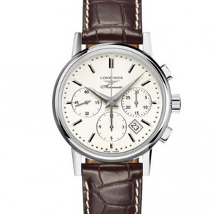 Neue Longines Classic Retro L2.733.4.72.2 Serie Herren automatische mechanische Uhr weißes Gesicht