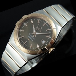 Schweizer Omega OMEGA Double Eagle Serie Uhr automatische mechanische Transparent 18K Rose Gold Herrenuhr Schweizer Uhr