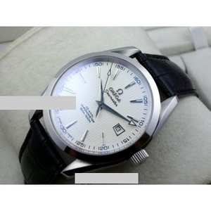 Schweizer Hohe Imitation Omega OMEGA Seamaster Serie Lederarmband automatische mechanische Rückseite weißes Gesicht Herrenuhr Schweizer Uhr