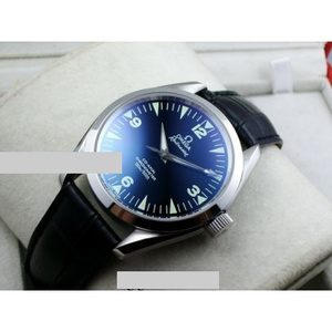 Schweizer Uhr Omega OMEGA Seamaster Serie Lederarmband weiß Gesicht Diamant Skala automatische mechanische Rücken Herrenuhr Schweizer Uhr