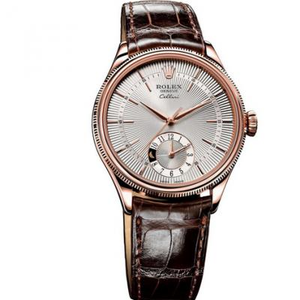 Rolex Cellini 50525 weiße Platte Roségold, Sechs-Uhr-Position Dual-Zeitzonen-Chronograph importiert automatik