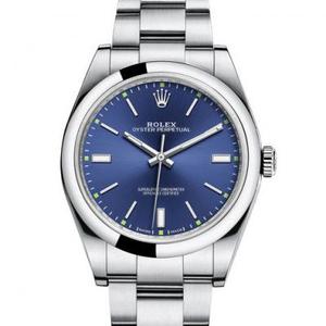 Das neueste und heißeste Modell der 2017 Rolex Oyster Perpetual 114300 Blue Plate Mechanical Herrenuhr Top One-to-One Genuine Open Model