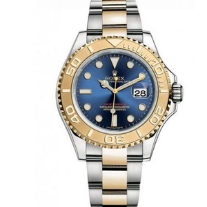 Eine Replik Rolex Yacht-Master 16623 Blue Plate Herren mechanische Uhr Gold Edition.