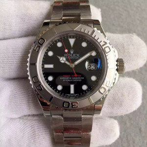 Rolex Super Yacht Baume Nr. 20026 Mercier 116622 Schwarze Platte YM, 3135 Automatik Schweizer Uhrwerk, Super Ice Blue Luminous, Original Sandstrahlring, 40mm