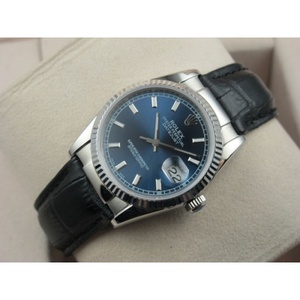 Rolex Rolex Uhr Datejust Black Leather Strap Blue Noodle Ding Scale Herrenuhr Swiss ETA Movement