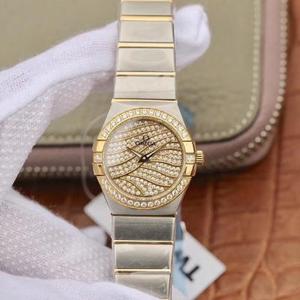 TW Omega Damen Constellation Serie 27mm Quarzuhr Original One-to-One Modell Edelstahlband