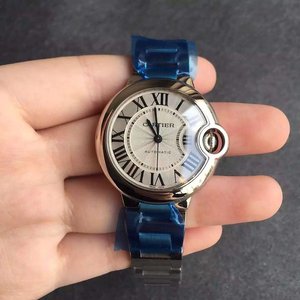 V6 Fabrik v3 Version Cartier blau Ballon große Herren automatische mechanische Uhr