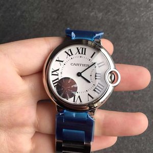 v6 gravierte Cartier blau Ballon Lady rosa Gesicht mechanische Uhr 33mm