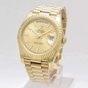 Die Rolex Perpetual Series 2nd Generation Day-Date wird in Factory N, True 18K Gold Covered Men es Mechanical Watch reproduziert