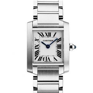 Cartier tanque W51008Q3 mejor reloj femenino movimiento de cuarzo suizo