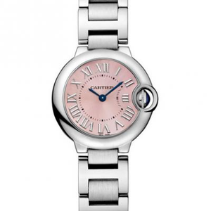 V6 Factory v7 Cartier Blue Balloon Series W6920038 33mm reloj de cuarzo para mujer Pink Dial Reissue