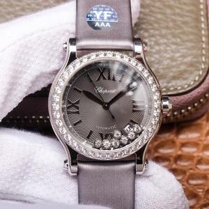 YF Chopard Happy Diamond 278559-3003 reloj, reloj mecánico para mujer con diamantes, correa de seda