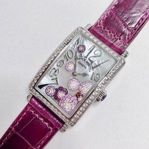 Franck Muller LONG ISLAND Serie Long Island de las más bellas damas cinturón de cuarzo reloj cuadrado esmalte pintado