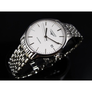 Longines Reloj Longines Magnífico reloj mecánico automático para hombre L4.821.4.18.6 Esfera blanca Movimiento suizo.