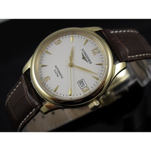 Swiss Longines Master Series Mechanical Men's Watch 18K Gold Leather Strap totalmente automático mecánico reloj de hombre