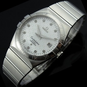 La parte superior suiza Omega OMEGA doble Eagle reloj cinturón de acero totalmente automático mecánico transparente cara blanca movimiento suizo fino imitación reloj de hombre 123.10.