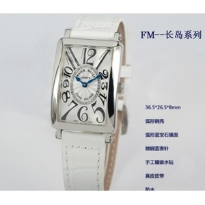 Suizo Franck Muller reloj suizo de cuarzo movimiento correa de cuero señoras