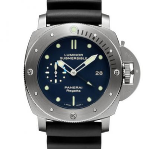 XF Panerai Collection pam371 caja de titanio, placa azul gmt reloj mecánico automático de dos tiempos.