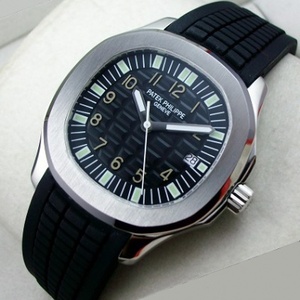 Patek Philippe Aquanaut serie reloj deportes de buceo cinta negra mecánica automática cara negra reloj de hombre