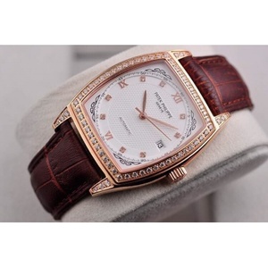 Patek Philippe reloj mecánico automático de tres manos oro rosa de 18K con diamantes ETA reloj de movimiento suizo para hombre