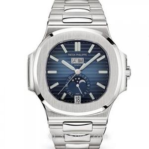 PF Patek Philippe Nautilus 5726/1A-010 Banda de acero Moon Fase Mecánica Reloj de los hombres