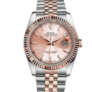 N réplica de fábrica Rolex 116231-0062 Datejust 36 mm 14k reloj unisex de oro rosa.