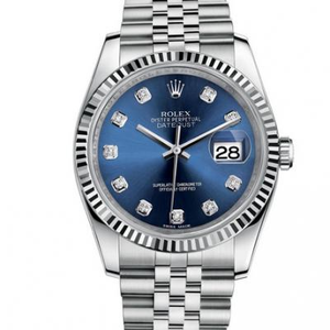 Réplica personalizada Rolex Datejust 116200 Reloj mecánico para hombre con superficie azul.