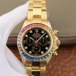 La serie Rolex Daytona-116598RBOW continúa la obra maestra clásica desde 1963. Reloj de hombre de oro de 18k