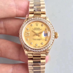 [Calidad más alta] Rolex Lady Datejust 28mm reloj mecánico oro