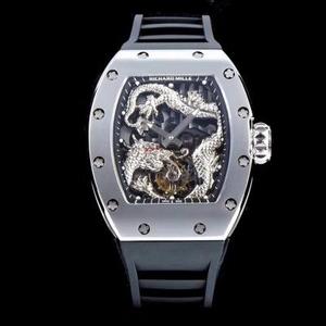 ¡La fábrica de TW RICHARD MILLE gestiona el reloj de tourbillon RM057 Jackie Chan Panlong! Utilice con audacia nuevos materiales de rendimiento