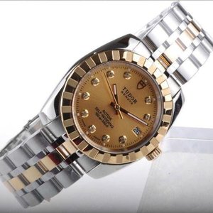 Calendario Tudor 38mm Serie 21013-62583 Champagne Plate Diamante Reloj Mecánico Automático Reloj Reissue