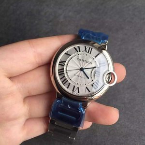 v6 Reloj mecánico para mujer con globo azul Cartier grabado, 36 mm, patrón de sol