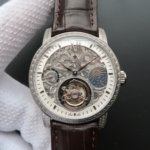 Vacheron Constantin Style: Reloj de hombre con manual winding Mechanical 8291 verdadero movimiento Tourbillon