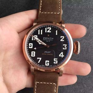 Zf fábrica Zenith Dafei caja de oro rosa cara negra reloj mecánico automático