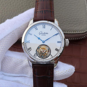 Glashütte Alkuperäinen senaattori sarja 94-11-01-01-04 True Tourbillon Watch Valkoinen levy