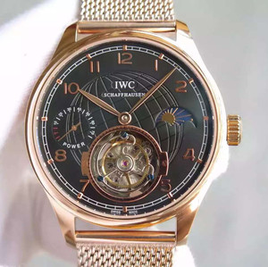 IWC Portugalin Power Sun Moon -sarjan todellinen vauhtipyörä mekaaninen miesten kello