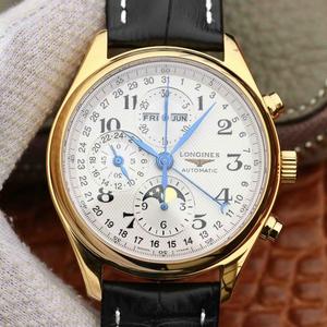 GS Longines Master Moon Phase L2.773.4.78.3 katsella hyväksyy Shanghai 7751 liikkeen muuttaa alkuperäisen L.687 liikkeen nahkahihna