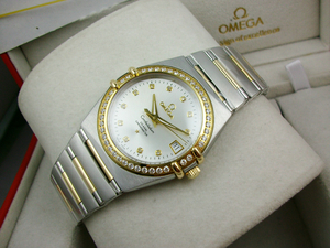 Sveitsin kellot Omega OMEGA Butterfly Series miesten katsella 18K koko nousi kulta mekaaninen läpi-pohja katsella