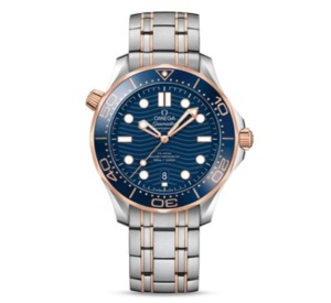 VS Factory Omega Seamaster 300-sarjan 210.20.42.20.03.002 Rose Gold Sininen Pinta Ruostumaton teräs hihna Miesten Watch