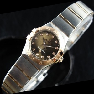 Sveitsin Omega OMEGA Constellation Quartz Double Eagle 18K Rose Gold Erittäin ohut Naisten Watch White Ladies Watch