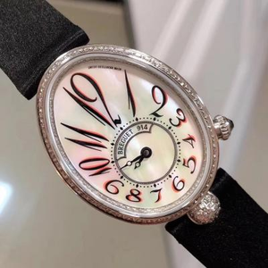 Version améliorée de la montre mécanique automatique Breguet Queen of Naples pour femme avec cadran en nacre et diamants