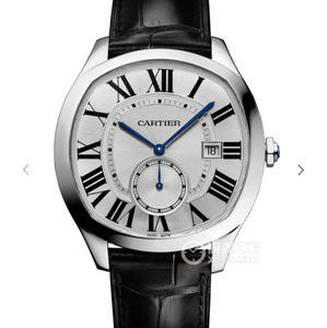 Montre homme V6 Cartier série DRIVE DE CARTIER WGNM0004 en forme de tortue à face blanche.