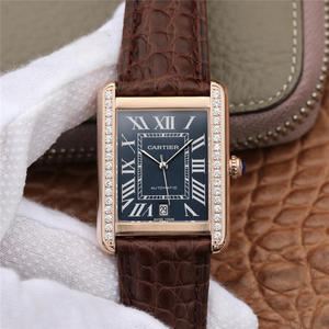 Cartier Tank série W5200027 montre montre mécanique ceinture 31x41mm hommes.