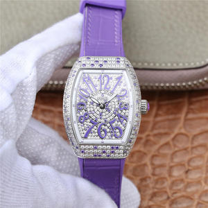 ABF Muller Franck Muller V32 Series Ladies Watch Purple Silicone Strap Quartz Movement