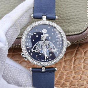 GP Van Cleef \\ u0026 Arpels série de complication poétique La jupe artisanale dansante ange lang avec des diamants et des méchants littéraux en argent sterling.