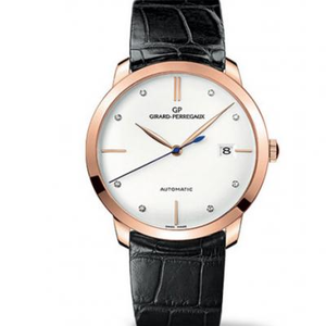 FK Girard Perregaux 1966 Series 49525-52-1A1-BK6A Men's Mechanical Watch Rose Gold White Plate